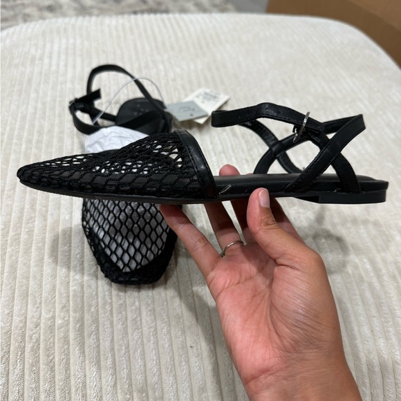 Women's Vanna Fishnet Slingback Flats - A New Day Black 7.5 | Brand New! - Picture 6 of 9